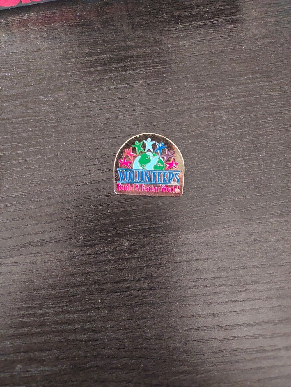 Volunteers Build A Better World Multicolor Enamel Brooch
